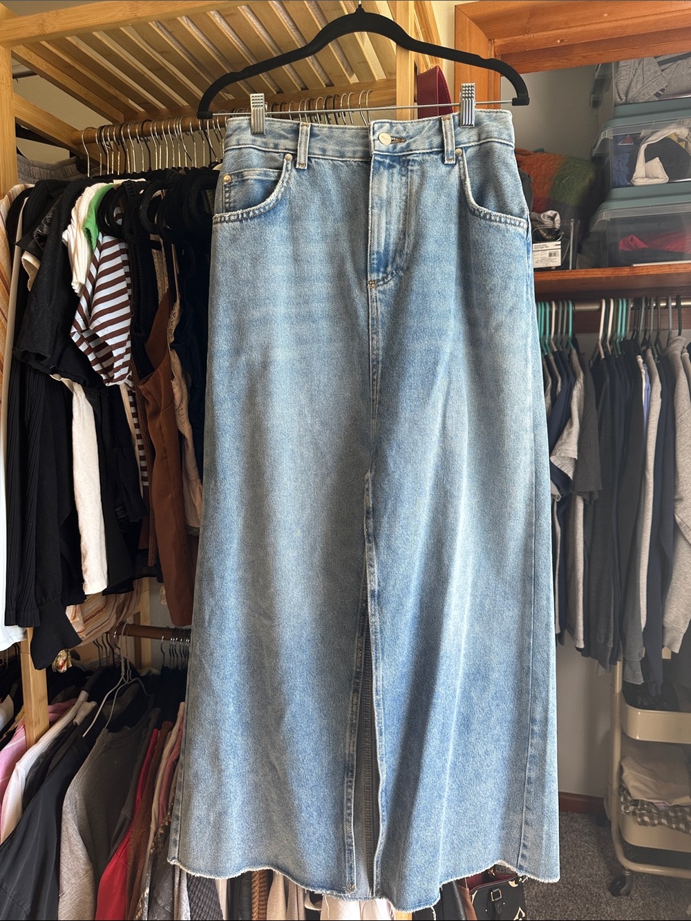 Pilcro Light Blue Wide-Leg High-Rise Jeans